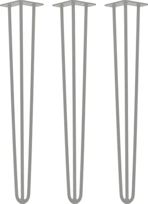 Produktbild von Natural Goods Berlin HAIRPIN Legs, Haarnadelbeine, Möbelfüße, Tischbeine, Grau, 71 cm, 3 Streben, 3 Stück