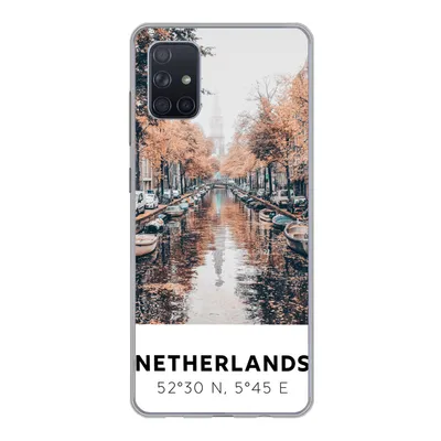 Produktbild von MuchoWow® Handyhülle Schutzhülle Hülle für Samsung Galaxy A71 Niederlande - Amsterdam - Gracht - Herbst Silikon Softcase Handy Hülle - Kartenbesitzer