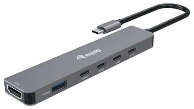 Zdjęcie produktu dla Equip 133500, Przewodowa, USB 3.2 Gen 1 (3.1 Gen 1) Type-C, 100 W, Szary, 4K Ultra HD, 3840 x 2160 px