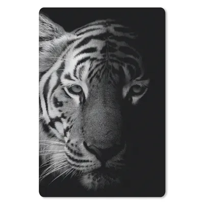 Produktbild von MuchoWow® Mauspad Mousepad Tiger - Tiere - Wild - Schwarz - Weiß 18x27 cm - Mousepads - Maus Mat - Pad - Mausunterlage