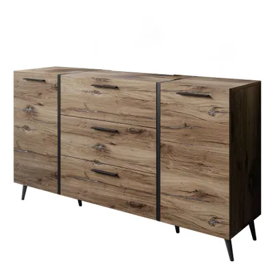 Obrázok produktu pre Komoda ONYX LOFT na nožičkách Flagstaff Oak Čierne úchyty
