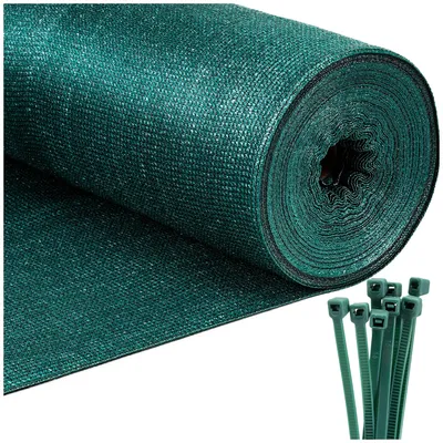 Produktbild von Springos® Schattiernetz Beschattungsnetz Sichtschutznetz  1,5 x 25 m Zaunblende 140 g/m² inkl. 100 Stück Kabelbinder