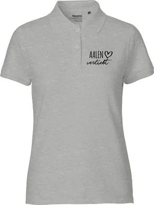 Produktbild von Huuraa Damen Polo Shirt Aalen verliebt XL Sport Grey Bio Baumwolle Fairtrade Poloshirt Geschenkidee
