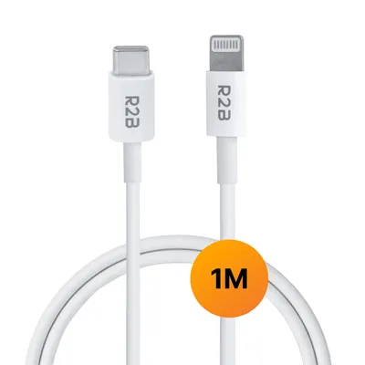 Productafbeelding van R2B USB-C naar Lightning Kabel – 1 Meter – Snellaadkabel – Geschikt voor iPhone en iPad – Oplaadkabel
