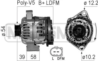 Produktbild von ERA 210707A Lichtmaschine Generator LiMa 85A 14V für SMART CITY-COUPE (450) FORTWO Coupe (450) CABRIO (450) FORTWO Cabrio (450)