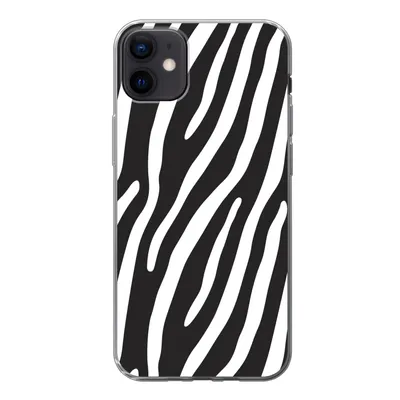 Produktbild von MuchoWow® Handyhülle Schutzhülle Hülle für iPhone 12 mini Tiere - Zebradruck - Schwarz Silikon Softcase Handy Hülle - Bild