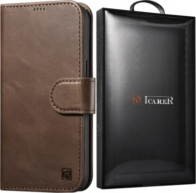 Obrázok produktu pre Kožené puzdro Icarer pre Iphone 14+ Brown