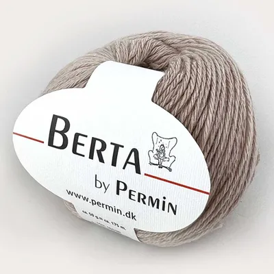 Image de Berta by Permin – Fil à tricoter en laine et coton  Oeko-Tex (02 beige)