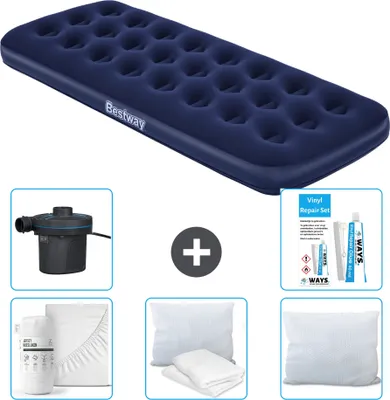 Immagine prodotto di Materasso gonfiabile Bestway - 1 persona - 76 x 185 x 22 cm - Blu - Accessori inclusi