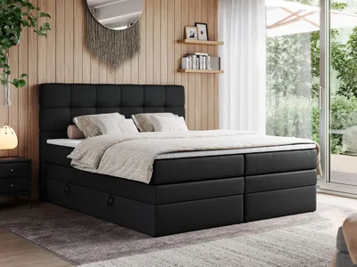 Produktbild von Boxspringbett, Polsterbett, Bett, Schlafzimmer - ERNI-KING - 180 x 200 cm - Schwarz - H4