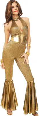 Produktbild von Goldenes 70er Jahre Disco Diva Kostüm für Fasching & Mottoparty Größe: S