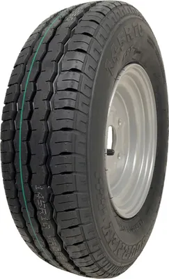 Immagine prodotto di 145R10 Gruppo ruota e pneumatico per rimorchio 4 perni 100 mm PCD 84/82N Portata 500 kg