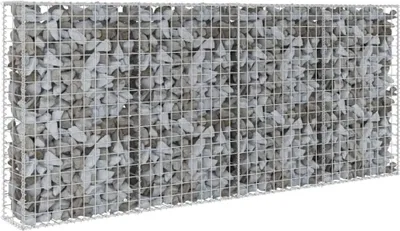 Produktbild von vidaXL Gabionenwand mit Abdeckung Verzinkter Stahl 200×20×85 cm