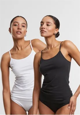 Obrázek produktu pro Dámské tílko Urban Classics Ladies Basic Tank Top Bavlna  2-Pack black+white - XL