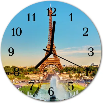 Produktbild von Glasuhr Wanduhr Küchenuhr Echt-Glas 30fi cm Paris mehrfarbig