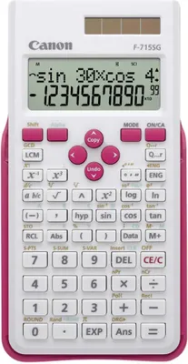 Zdjęcie produktu dla Canon F-715SG, Kieszeń, Kalkulator naukowy, 12 cyfr(y), 2 linii, Bateria/Energia słoneczna, Różowy, Biały