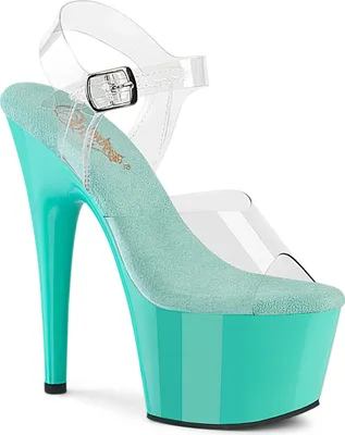 Produktbild von ADORE-708 Pleaser vegan y Damen High-Heels Damen Plateausandaletten klar aqua