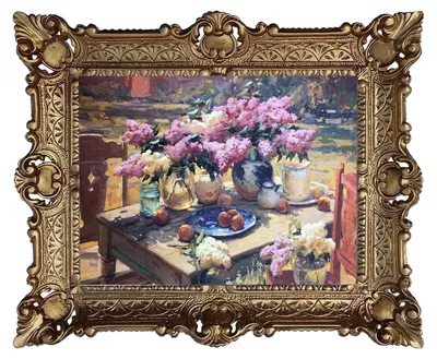 Obrázek produktu pro Elzusha - Starožitný obraz s květinami, rozměry 56x46 cm