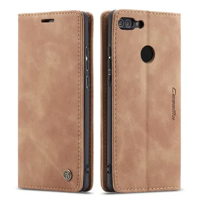 Immagine prodotto di Custodia Huawei P Smart, Custodia retrò in Finto cuoio, tasche per carte, chiusura magnetica, custodia con funzione stand per Huawei P Smart Marrone