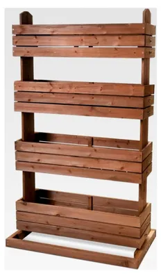 Produktbild von Vertikales Hochbeet 'Cube 4' aus Holz mit vier Etagen für Balkon, Terrasse und Garten, 84,5 cm x 50 cm x 145 cm