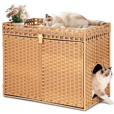 Image de Omgoods - Grande maison pour chats avec cachette pour litière