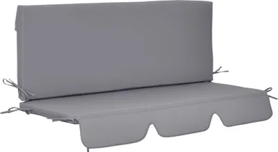 Image de Outsunny Coussins pour balancelle de jardin, coussins pour balancelle 3 places, 2 piššces pour siššge et dossier, polyester 180g/m?, 130 x 45 x 5 cm, gris foncšŠ