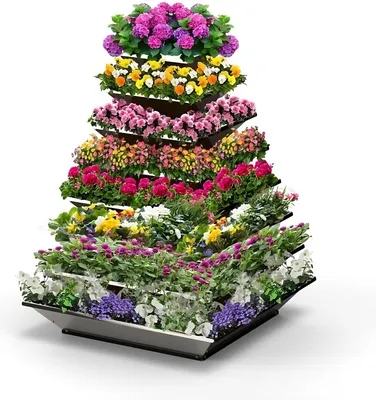 Produktbild von Hochbeet "HighBeet Tower" 8 Ebenen aus verzinktem Blech