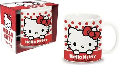 Produktbild von EUROtronic Hello Kitty Tasse Punkte, Einzelbild, Becher, Universal, Schwarz, Rot, Weiß, 1 Stück(e), 120 mm