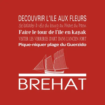 Image de Tableau sur toile Brehat rouge 30x30 cm, Tableau mural moderne pour décoration intérieure