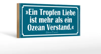 Produktbild von Holzschild Spruch 27x10cm Tropfen Liebe mehr als ein Ozean