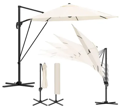 Produktbild von WOLTU Sonnenschirm, 360° drehbar mit 5 Neigungsstufen, Sonnenschutz UPF 50+, Beige
