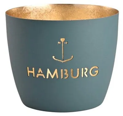 Produktbild von Gift Company Windlicht Madras Hamburg Anker Windsor Blue Gold