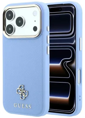 Obrázok produktu pre Guess Saffiano Small 4G a kryt Classic Logo MagSafe pre iPhone 18 Pro / 17 Pro, svetlomodrej farby
