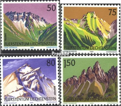 Produktbild von Briefmarken Liechtenstein 1989 Mi 974-977 (kompl.Ausg.) gestempelt Berge