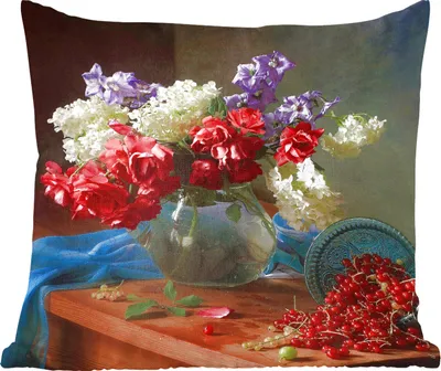 Produktbild von MuchoWow® Zierkissen Sofakissen Wohnzimmer Dekokissen 40x40 cm Farben - Früchte - Stilleben - Foto Kissen - Schlafzimmer Dekoration
