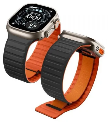 Produktbild von Armband Spigen Athlex Air M für Apple Watch 49mm / 46mm / 45mm / 44mm Serie, Schwarz-Orange AMP11534