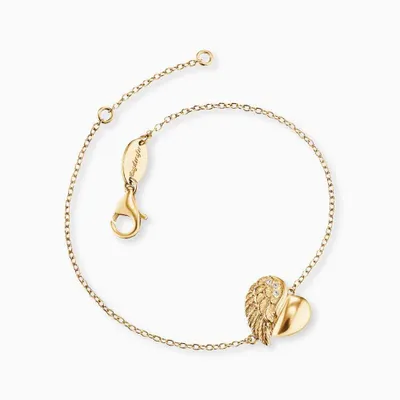 Produktbild von Engelsrufer Armband ERB-LILHEARTWING-G Silber vergoldet