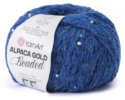 Produktbild von YarnArt Alpaca Gold Beaded 3608 Perlengarn Kobalt 50g
