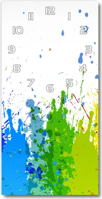 Produktbild von Wanduhr aus Glas – 30x60 cm - Glasbild - Glasuhr - Gehärtetes Glas -Abstrakter Regenbogen
