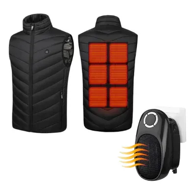 Produktbild von Uni vyhrievaná bunda bez rukávov, bavlnená termovesta s kapucňou, 4 vyhrievacie prvky, USB kábel - FLAMEVEST