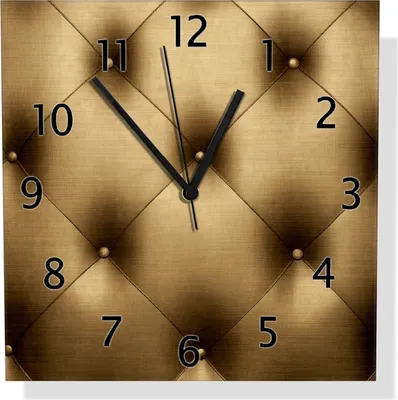 Produktbild von Wallario Design Wanduhr Goldene Ledertür aus Aluverbund, Größe 30 x 30 cm