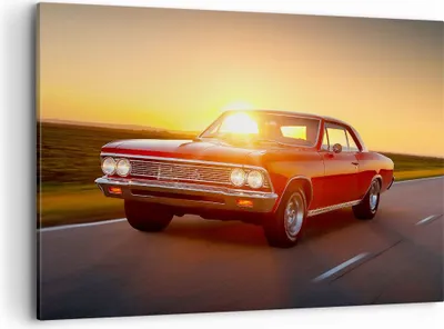 Produktbild von Bild auf Leinwand - Leinwandbild - Auto Straße - 100x70cm - Wand Bild - Wanddeko - Wandbilder - Leinwanddruck - Bilder - Kunstdruck - Wanddekoration - Leinwand bilder - Wandkunst - AA100x70-3702