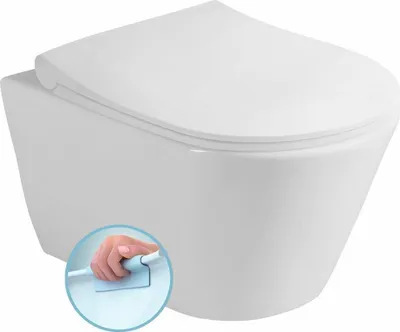Zdjęcie produktu dla AVVA SHORT WC wiszące, bez rantu, 35,5x49 cm, biały