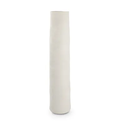 Produktbild von Vase Dekovase Tischvase Blumenvase SALT & PEPPER CONE Vase weißer Kegel Steingut 11,5x50 cm HOMLA