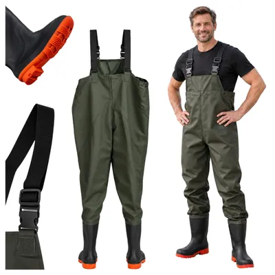Produktbild von Wathose Herren Gummistiefel Angelhose Watstiefel Schutzhose Arbeitshose 43, KI-generiertes Bild