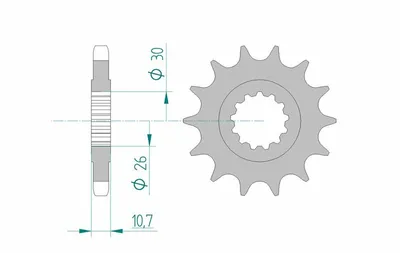 Obrázok produktu pre AFAM oceľové štandardné ozubené koleso vpredu – 530