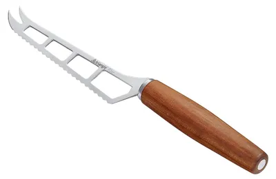 Kaasmes mit Wellenschliff, Edelstahl, Holzgriff, 25,5 cm