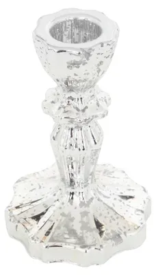 Produktbild von Weihnachtskerzenhalter aus versilbertem glas, h. 11 cm - Feeric Lights & Christmas