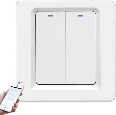Immagine prodotto di Interruttore intelligente con comando vocale e telecomando - Circuito wireless a 2 poli per sistemi domotici