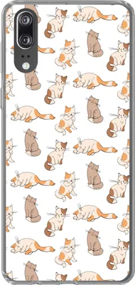 Produktbild von MuchoWow® Handyhülle Schutzhülle Hülle für Telefoonhoesje Huawei P20 Muster - Katze - Kätzchen - Jungen - Mädchen - Kinder - Kinder Silikon Softcase Handy Hülle - Hardcover